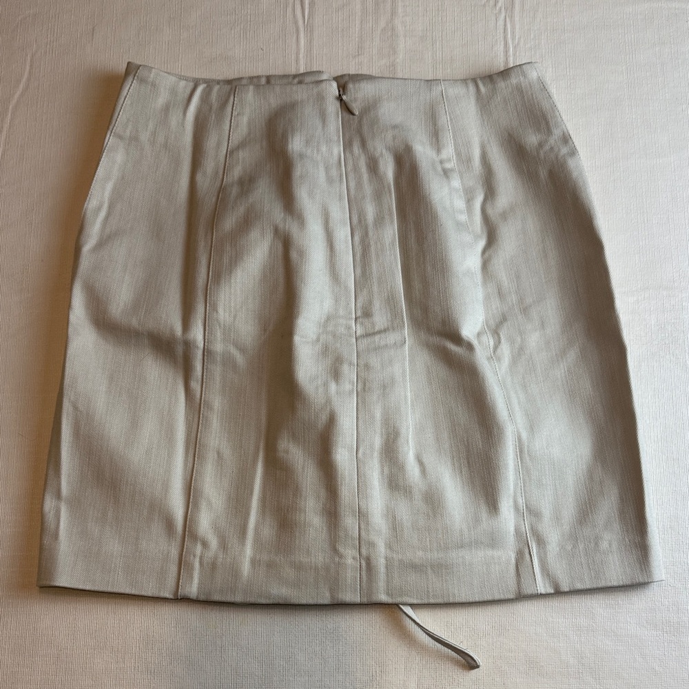 H&M Women's Khaki Light Beige Lace Front Back Zip Mini Skirt Size 0 NWT - Picture 9 of 11